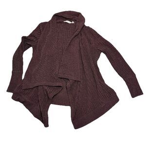 Athleta Sweater Women Extra Small Maroon Open Front Cardigan Pullover Knit Cozy